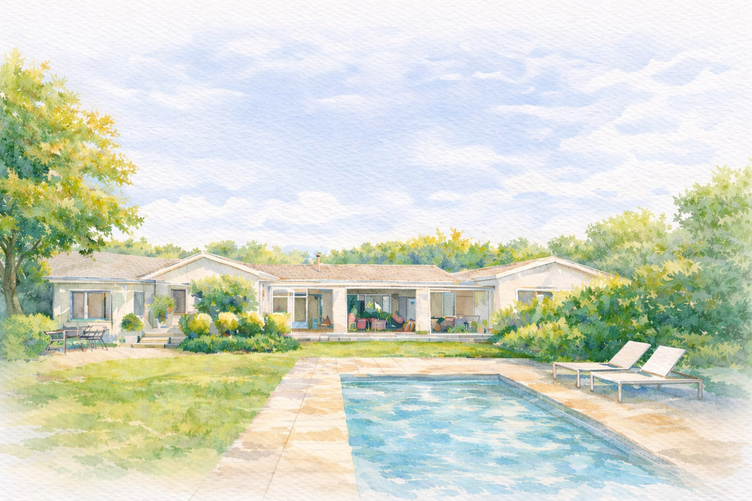 Watercolour illustration of the wedding venue